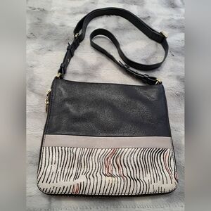 Fossil Leather Colorblock Crossbody Bag